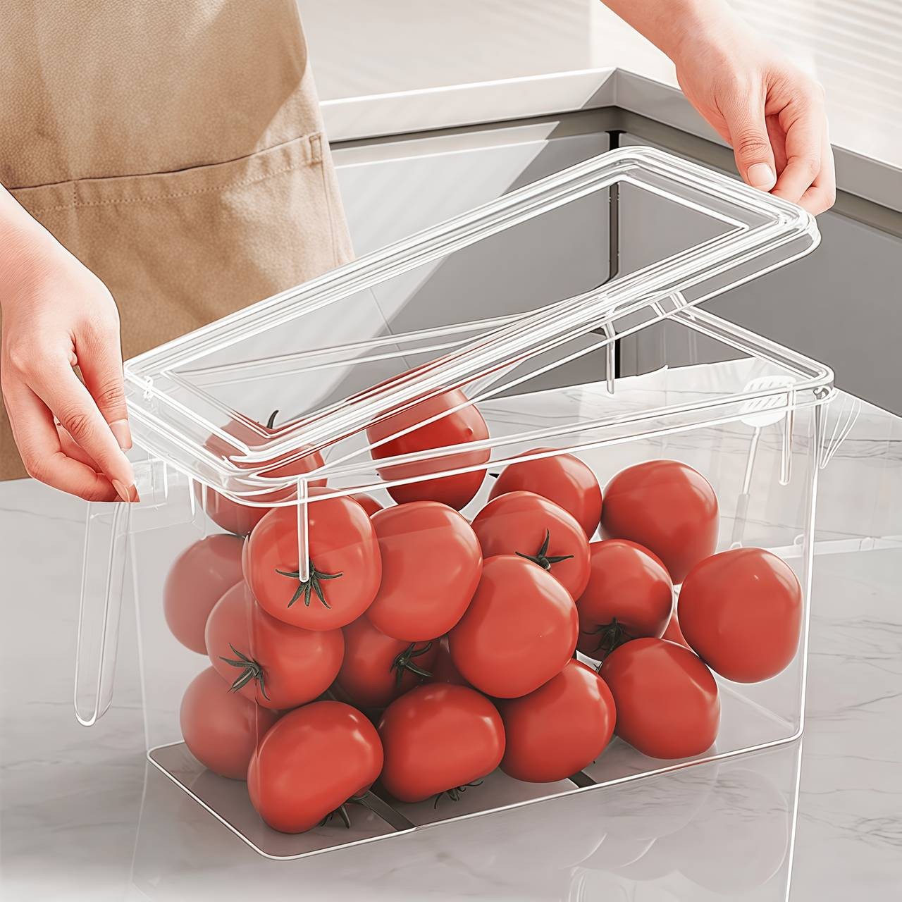 Awaoko 3pcs Extra Large Refrigerator Storage Boxes with Lids  Heavy-Duty, Stackable & Transparent