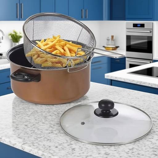 Awaoko 2pcs Stainless Steel Baking Basket Set  Heavy-Duty 304 Mesh Fry Baskets with Hooks & Legs