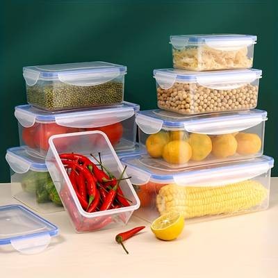 Awaoko 12pcs Airtight Rectangle Storage Container Set (6 Lids + 6 Containers)  Microwaveable & Fridge-Safe