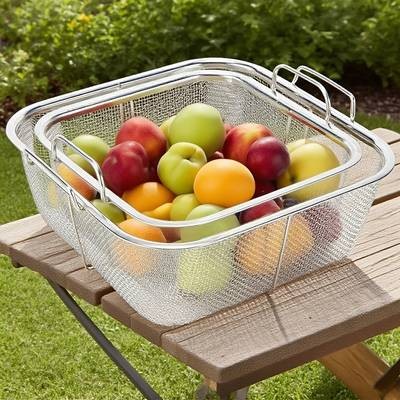 Awaoko 2pcs Stainless Steel Deep Frying Basket Set  Heavy-Duty Mesh Drainer (7.8 & 9.4)