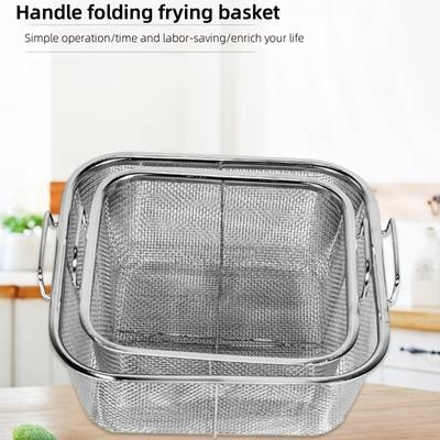 Awaoko 2pcs Stainless Steel Deep Frying Basket Set  Heavy-Duty Mesh Drainer (7.8 & 9.4)