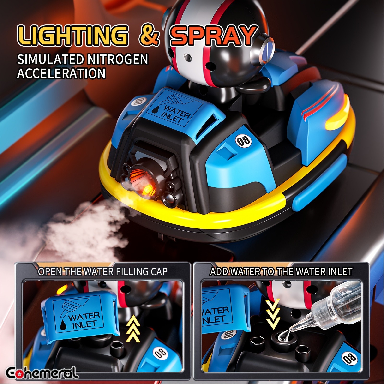 EOHEMERAL REMOTE CONTROL CAR DRIFT STUNT BUMPER RACING KART