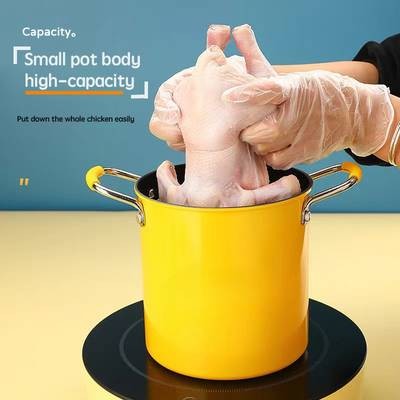 YIMUWN Tempura Frying Pot  Small Fine-Iron Uncoated Frying Pot for Home Cooking