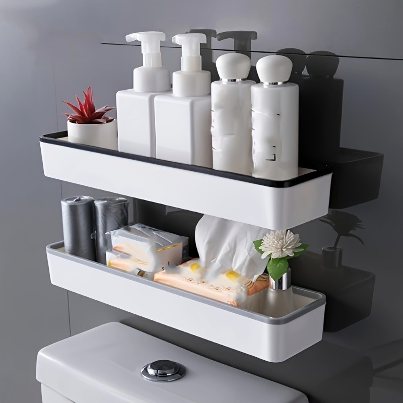 LDQ No-Drill Toilet Caddy & Dispenser  Wall-Mounted Storage Tray for Effortless NZ Bathroom Organisation