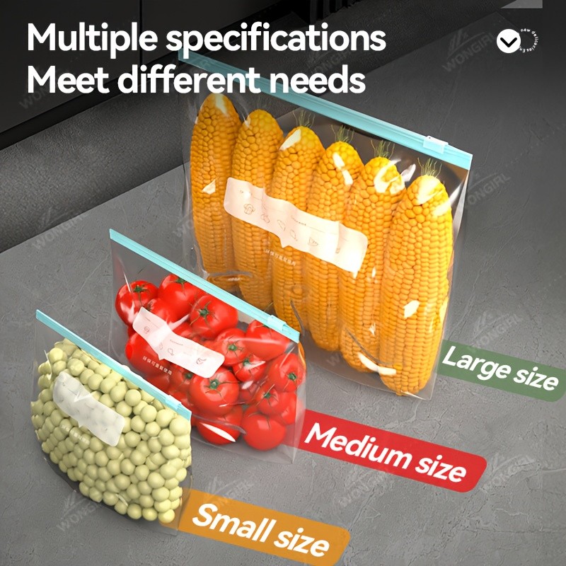 LDQ 60pcs Leak-Proof Food Storage Bag Set Reusable Multi-Size Kitchen Organisers for Fresher NZ Ingredients