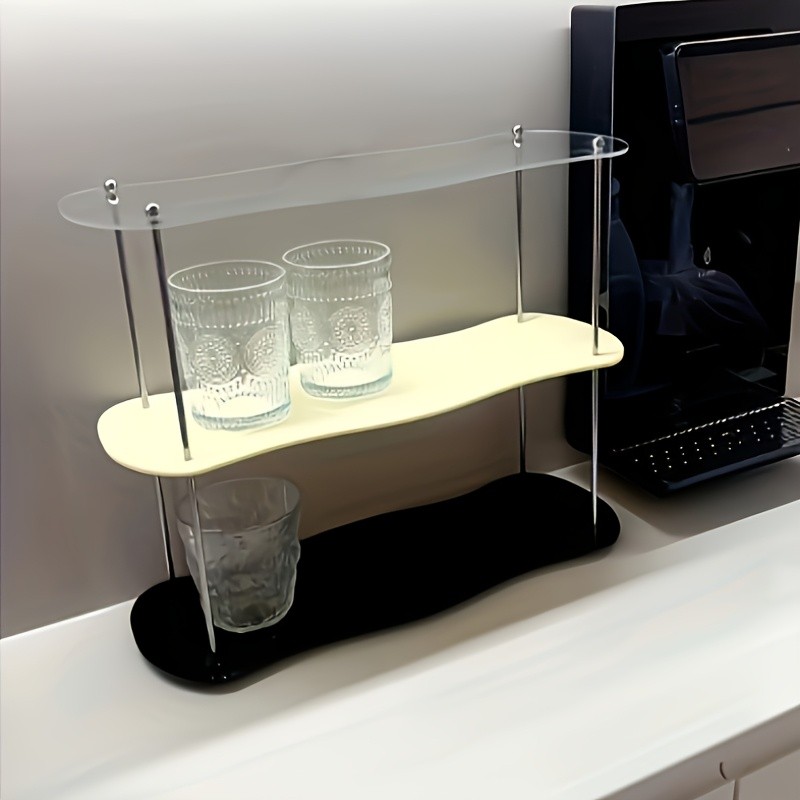 LDQ Two-Tier Acrylic Desktop Shelf  Detachable Space-Saving Organiser for NZ Beauty & Workspaces