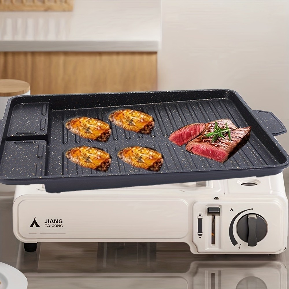 LDQ Smokeless Non-Stick Grill Pan Durable Aluminium Alloy Rectangular Tray for Easy NZ Indoor & Outdoor BBQ