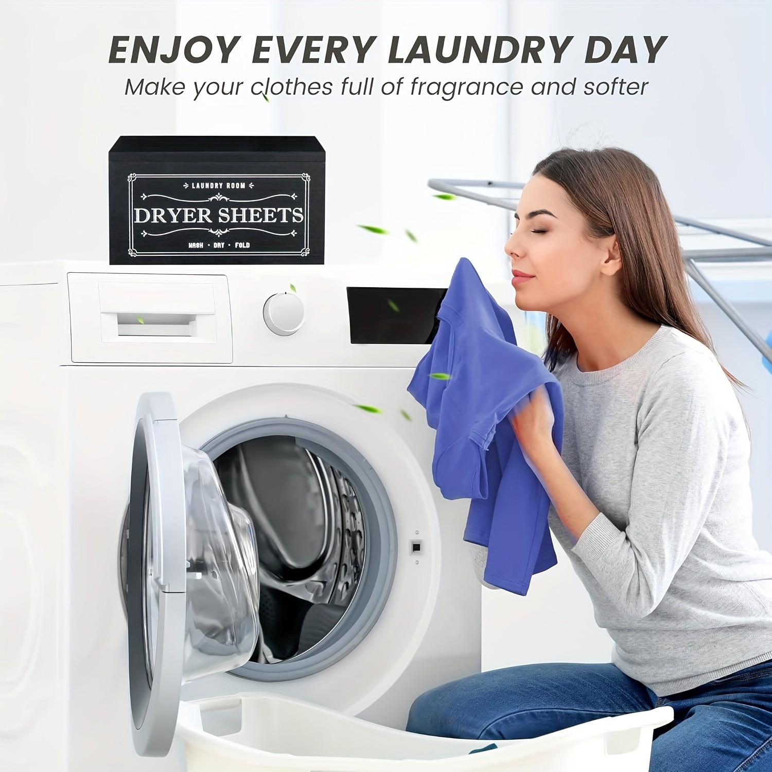 LDQ Rustic Dryer Sheet Holder Hinged-Lid Farmhouse Container for Neat NZ Laundry Storage & Organisation