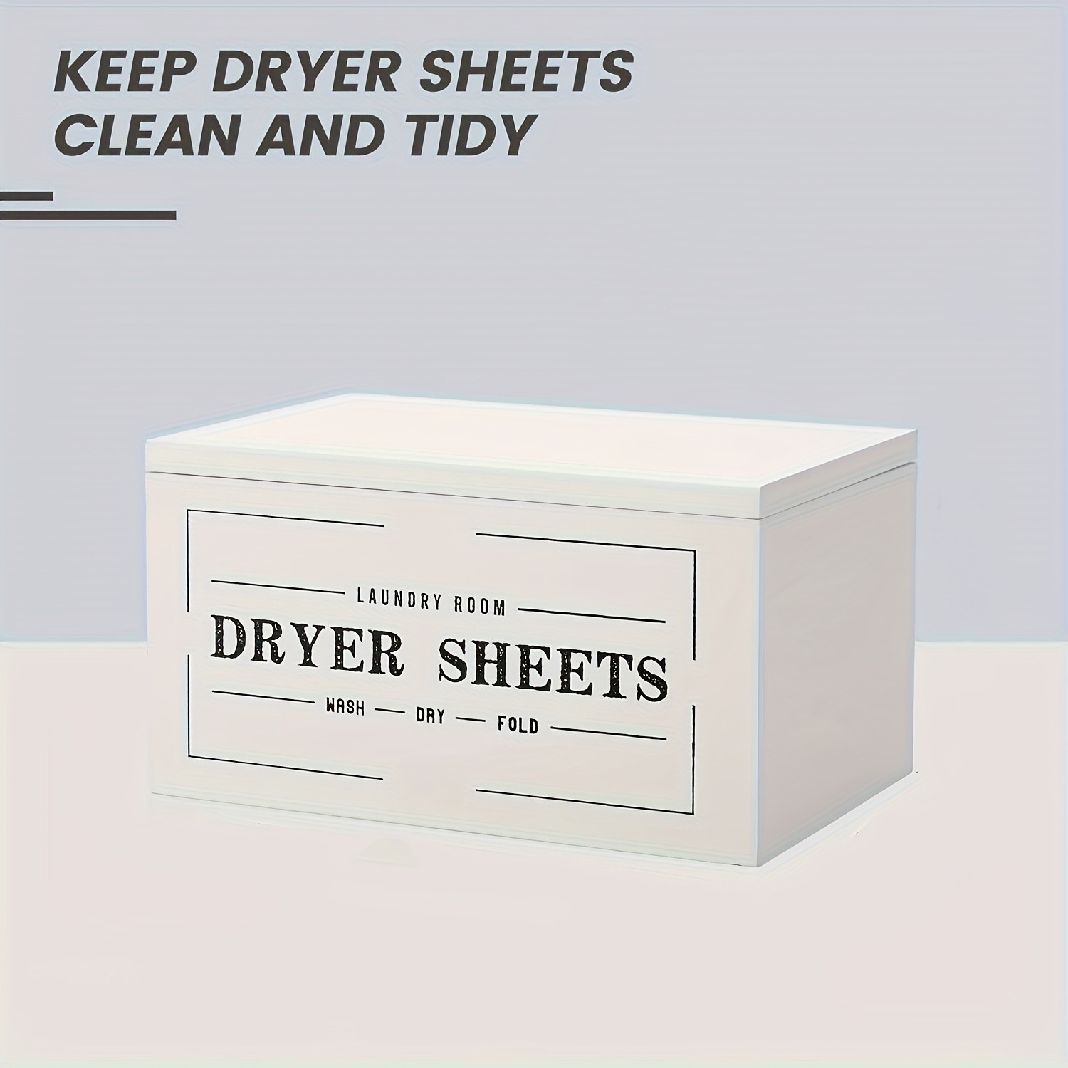 LDQ Rustic Dryer Sheet Holder Hinged-Lid Farmhouse Container for Neat NZ Laundry Storage & Organisation