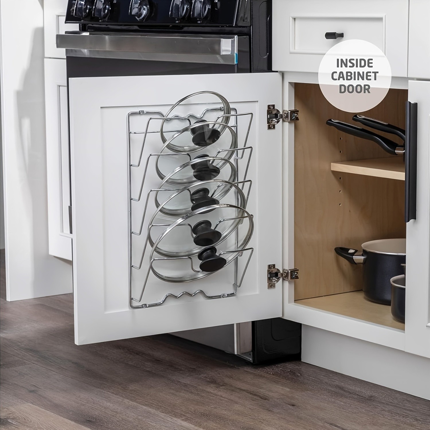 MCMLS Vertical Metal Pot Lid Rack Heavy-Duty Multi-Tier Space-Saving Holder for NZ Cabinets & Pantries