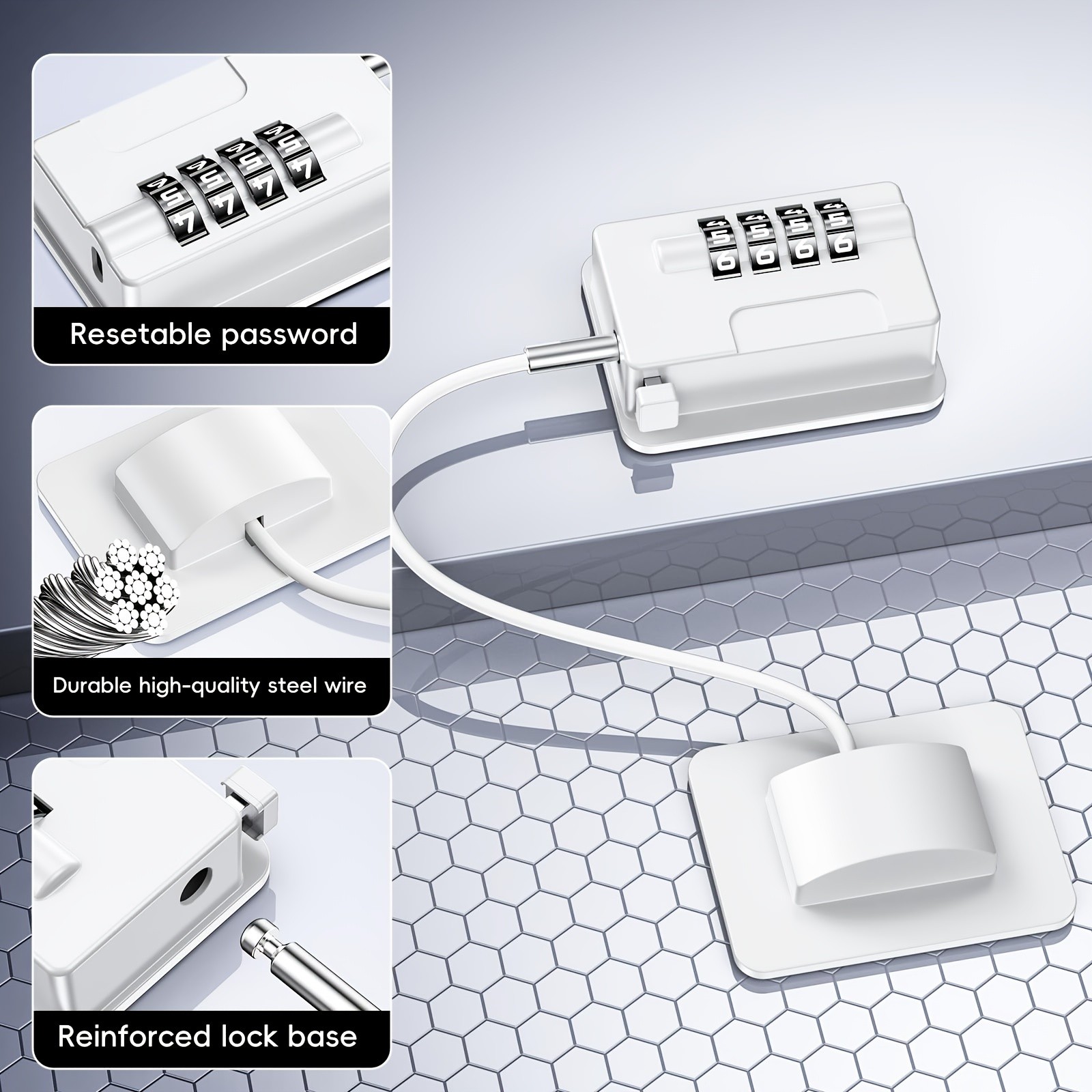 MCMLS Easy-Install Password Door Lock Set  No-Drill Multi-Surface Security Solution for NZ Homes & Appliances