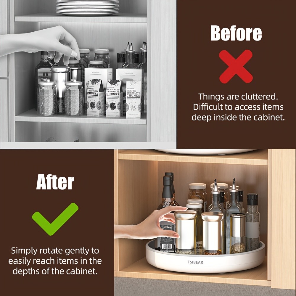 MCMLS 360 Rotating Storage Organizer Space-Saving 10-Inch Multi-Purpose Spinning Tray for NZ Kitchens & Pantries