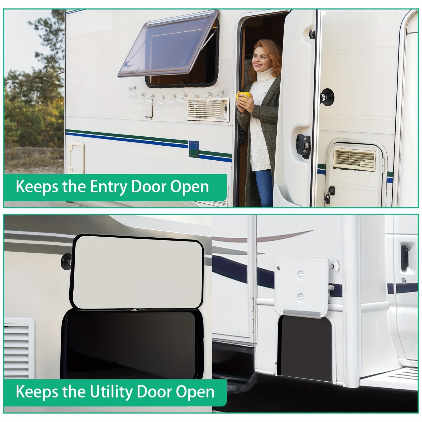MCMLS Heavy-Duty Magnetic RV Door Holder Anti-Collision, Non-Slip Door Stopper for NZ Campers, Motorhomes & Indoor Use