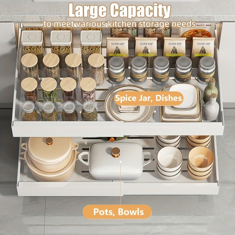 MCMLS Expandable Pull-Out Cabinet Rack  Heavy-Duty Adjustable Under-Sink Organizer for NZ Kitchens & Pantries