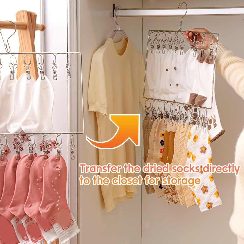 MCMLS Heavy-Duty Stainless Steel 2-Tier Hat Hanger Organizer  20-Clip Over-Door/ Ceiling Mount for NZ Closet & Laundry Storage