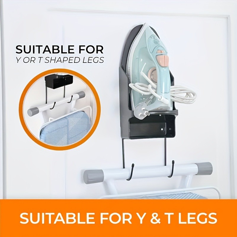 MCMLS Heavy-Duty Ironing Board Holder Wall-Mounted Space-Saving Rack with Dual Hooks for NZ Homes & Apartments