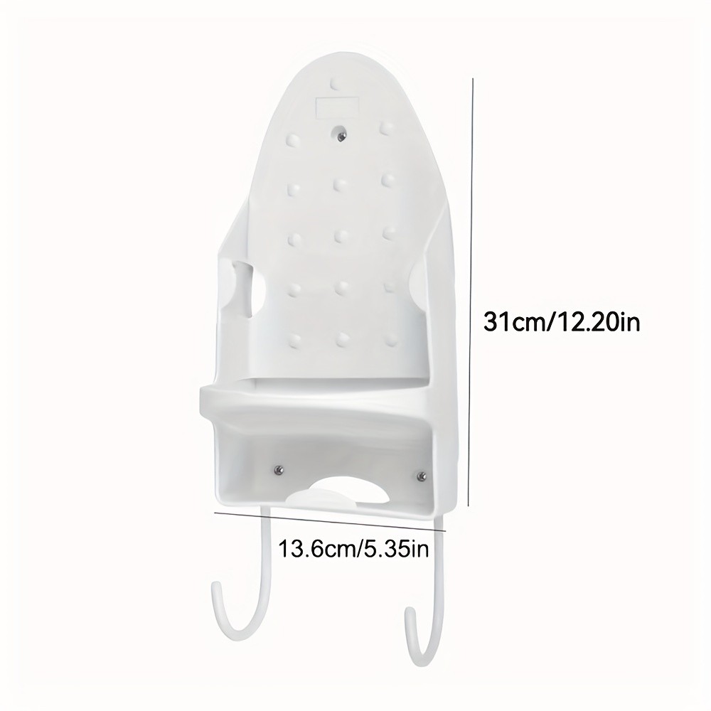MCMLS Heavy-Duty Ironing Board Holder  Wall-Mounted Space-Saving Rack with Dual Hooks for NZ Homes & Apartments