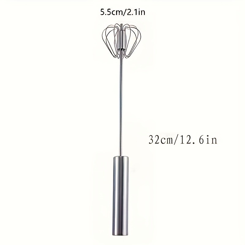 YUHUPHYLLIC Stainless Steel Semi-Automatic Hand Whisk 3-Loop Manual Whisk for Efficient Mixing & Milk Foam in NZ Kitchens