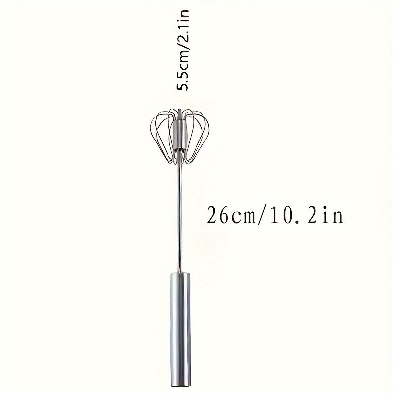 YUHUPHYLLIC Stainless Steel Semi-Automatic Hand Whisk 3-Loop Manual Whisk for Efficient Mixing & Milk Foam in NZ Kitchens