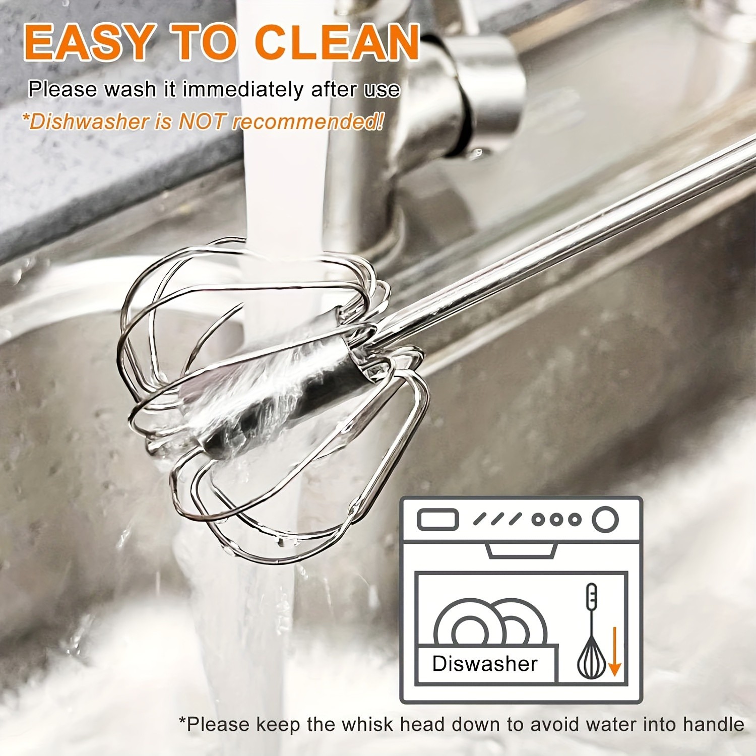 YUHUPHYLLIC Stainless Steel Semi-Automatic Hand Whisk 3-Loop Manual Whisk for Efficient Mixing & Milk Foam in NZ Kitchens