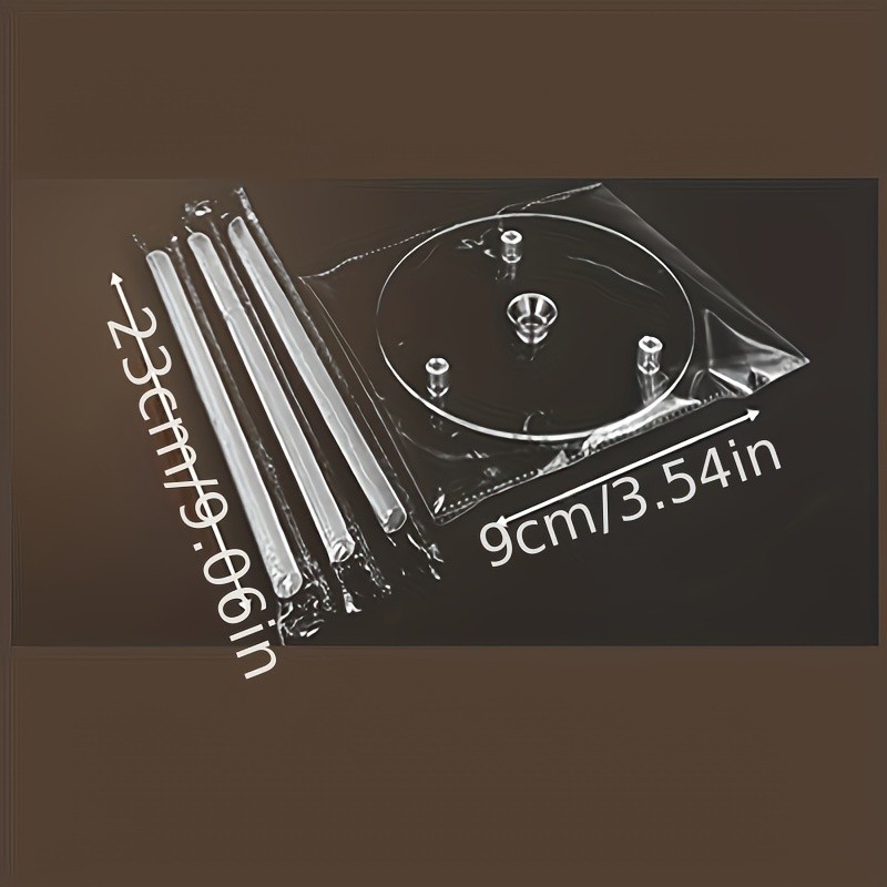 YUHUPHYLLIC 4pcs Reusable Cake Tier Set Transparent Dividers & Cake Pins for Multi-Layered Cakes