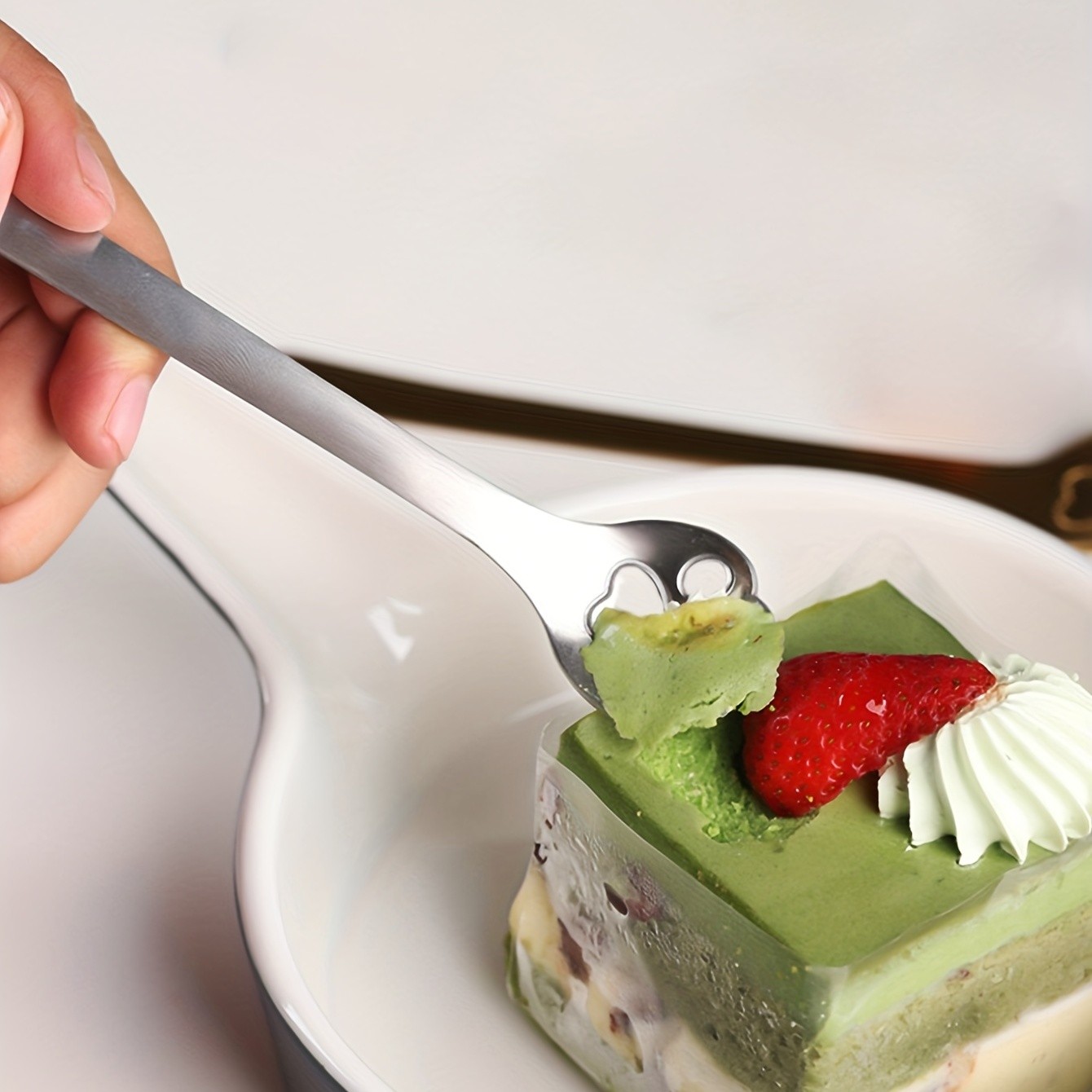 YUHUPHYLLIC Silvery Cat Claw Spoon  304 Stainless Steel Serving Spoon