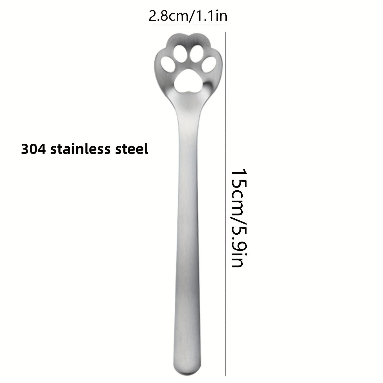 YUHUPHYLLIC Silvery Cat Claw Spoon  304 Stainless Steel Serving Spoon