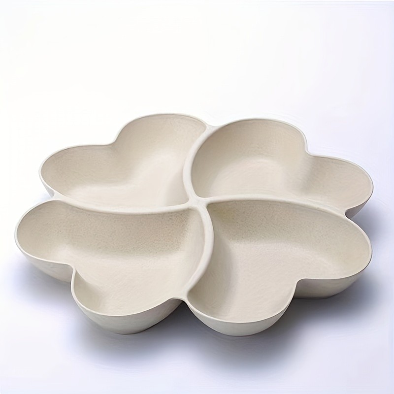 YUHUPHYLLIC Heart-Shaped Divided Fruit Tray Reusable Snack & Dessert Platter for NZ Parties & Home Use