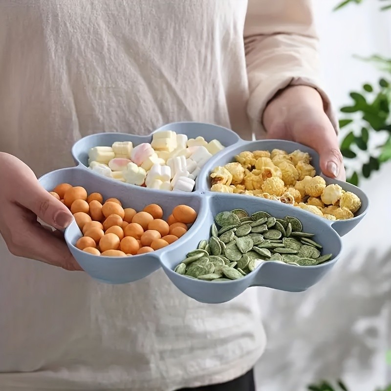 YUHUPHYLLIC Heart-Shaped Divided Fruit Tray Reusable Snack & Dessert Platter for NZ Parties & Home Use