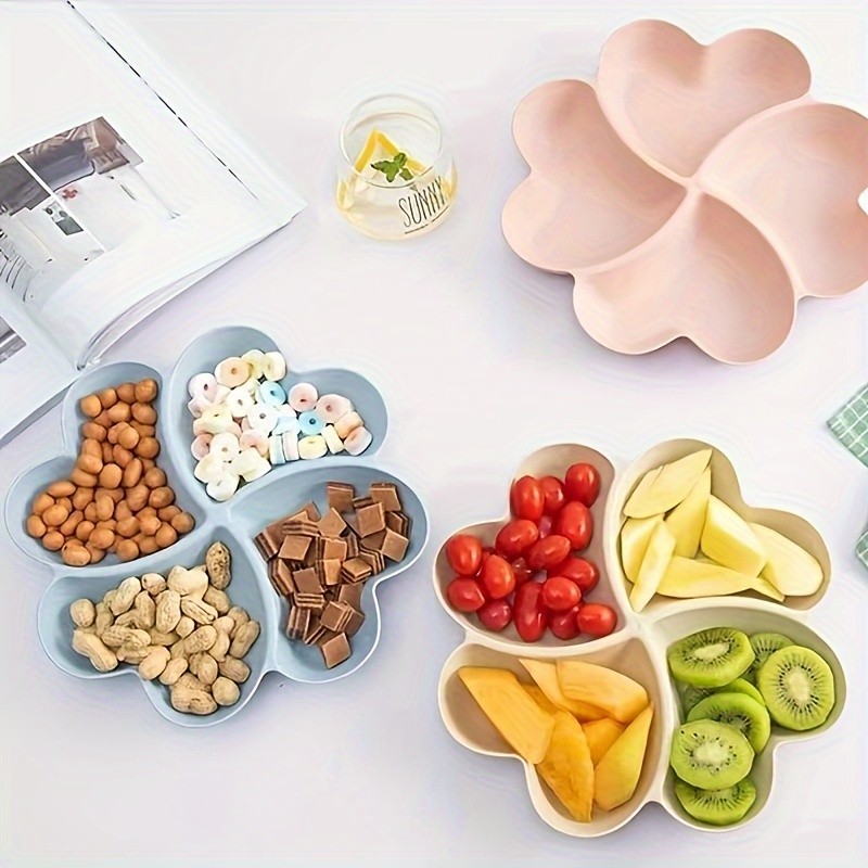 YUHUPHYLLIC Heart-Shaped Divided Fruit Tray Reusable Snack & Dessert Platter for NZ Parties & Home Use