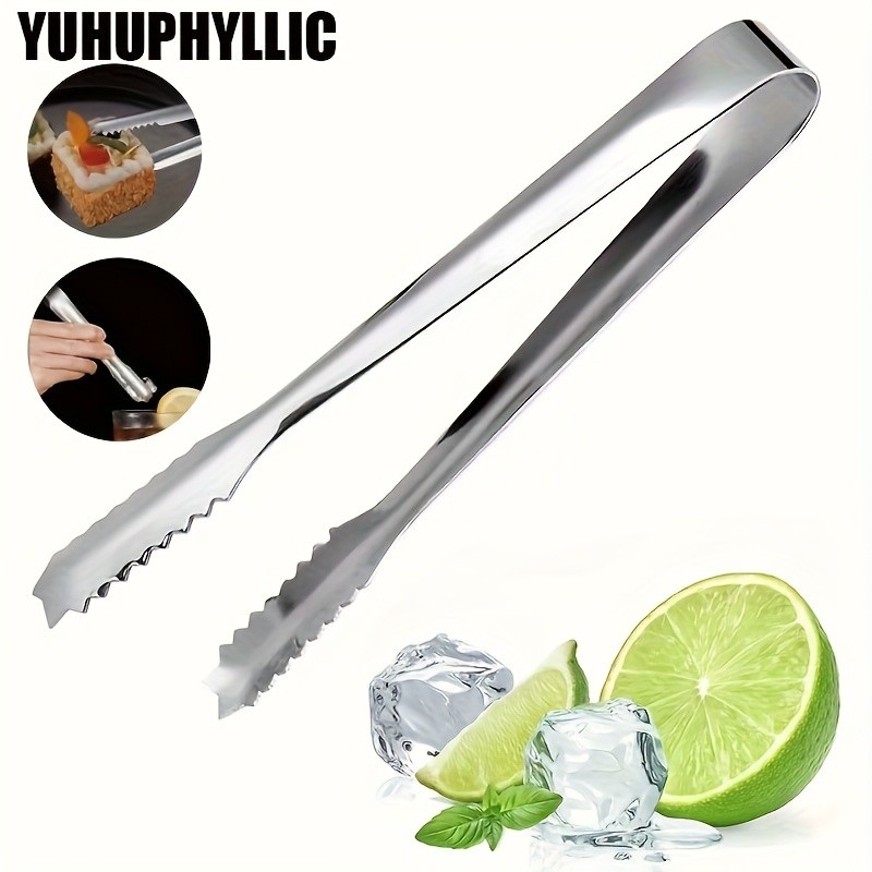 YUHUPHYLLIC Stainless Steel Ice Tongs  Multifunctional Food Tongs for NZ Kitchens, BBQs, and Buffets