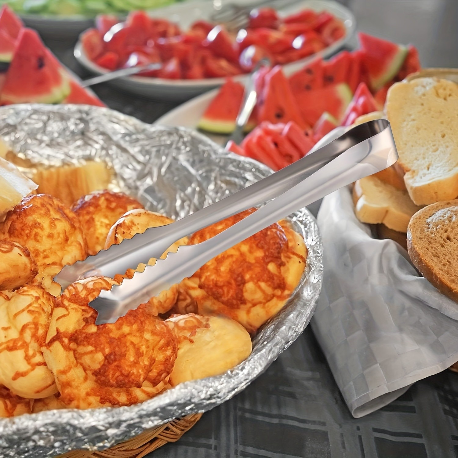 YUHUPHYLLIC Stainless Steel Ice Tongs  Multifunctional Food Tongs for NZ Kitchens, BBQs, and Buffets