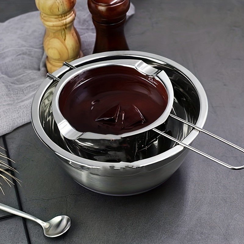 YUHUPHYLLIC Stainless Steel Chocolate Melting Pot  Double Boiler for Baking, Fondue & Multi-Purpose Melting