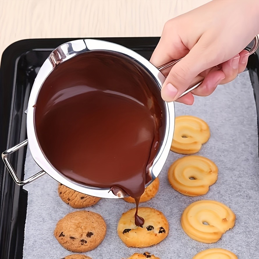 YUHUPHYLLIC Stainless Steel Chocolate Melting Pot  Double Boiler for Baking, Fondue & Multi-Purpose Melting