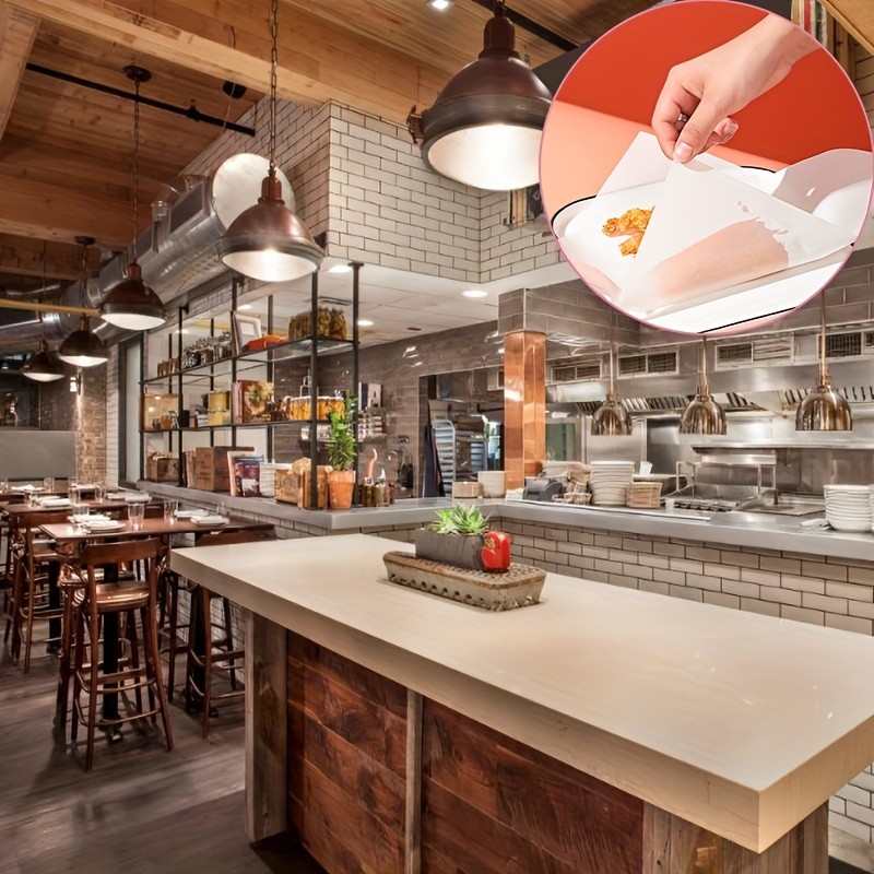 YUHUPHYLLIC 50pcs Air Fryer Liners  Non-Stick Oil Absorbing Parchment Paper for Cooking & Baking