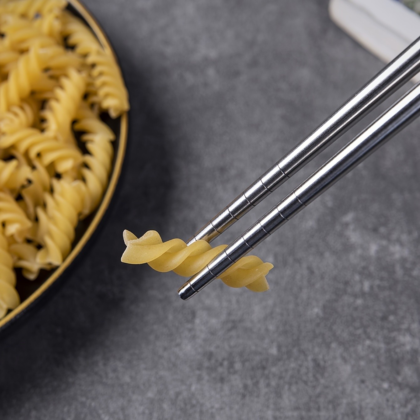 YUHUPHYLLIC 4 Pairs Stainless Steel Chopsticks  Reusable, Non-Slip, Dishwasher Safe Utensils for NZ Dining