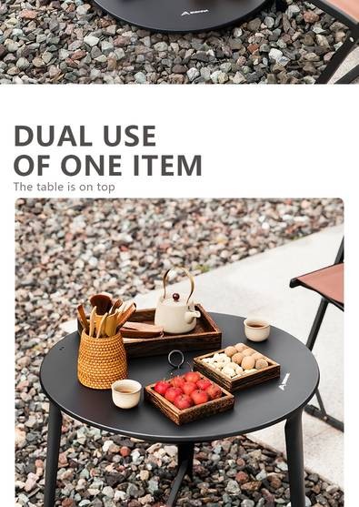 BISINNA Portable Charcoal Grill  Round Iron BBQ with Storage Space for Outdoor Cooking