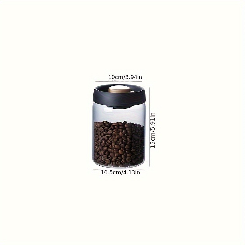 YUHUPHYLLIC Vacuum-Sealed Glass Storage Container Moisture-Proof Pressure Pump Storage Jar for Coffee Beans, Tea & Nuts
