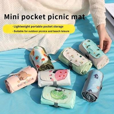 Portable Pocket-Style Outdoor Mat  Lightweight, Multi-Pattern Nylon Mat for Picnics, Beach Days & Outdoor Adventures