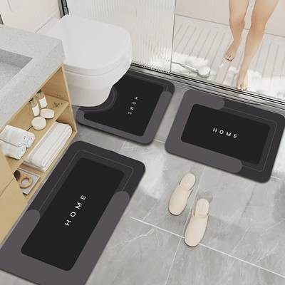 3pcs Diatomite Bathroom Rug Set  Non-Slip, Soft & Absorbent Bath Mats for Kitchen, Entryway & Home Decor