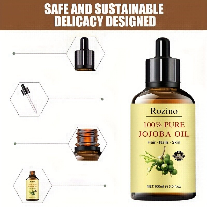 Natural Jojoba Oil Essential Oil  Versatile Skincare for Massage, Hair, Face, and More