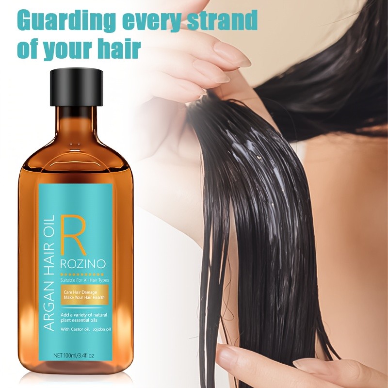 ROZINO Instant Smoothing & Frizz Control 10-in-1 Moroccan Argan Oil Hair Essential