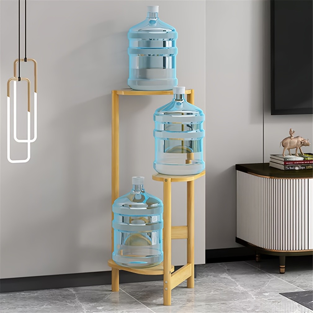 wisfor 3-Tier Bamboo Corner Plant Stand Space-Saving and Stylish Solution for Indoor and Outdoor Use