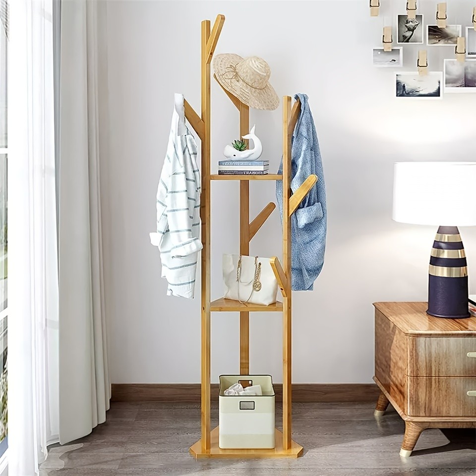 wisfor Chic Bamboo Tree Coat Rack  Stylish and Functional Storage Solution for Your Home