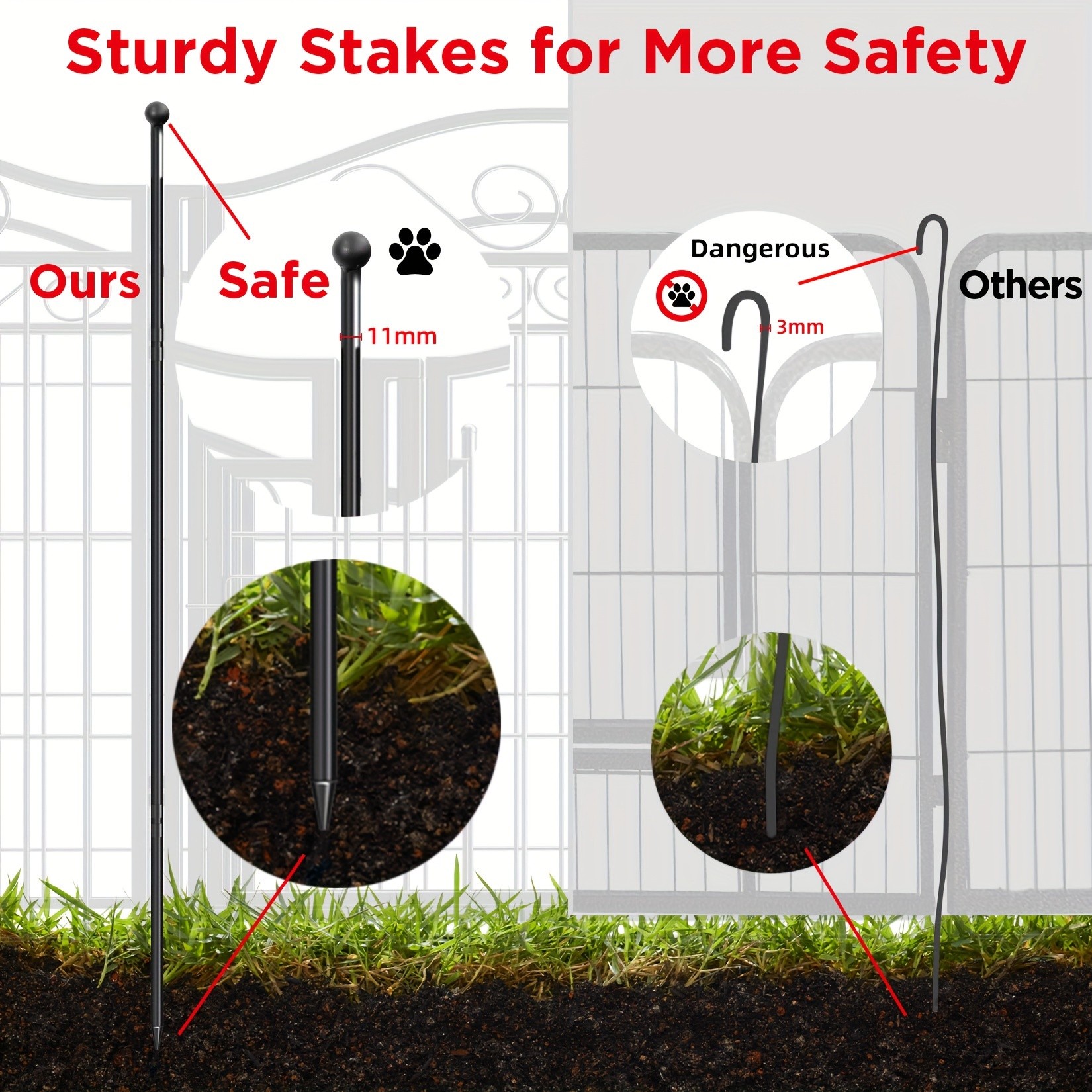 wisfor Heavy Duty Metal Dog Panel Pet Playpen Durable and Foldable Fence for Dogs