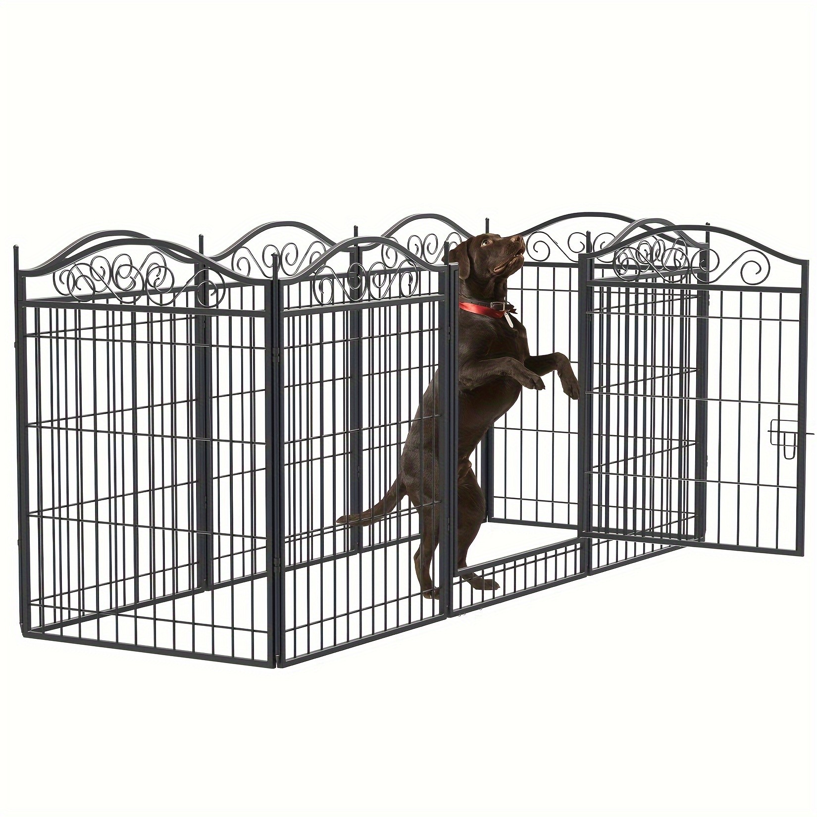 wisfor Heavy Duty Metal Dog Panel Pet Playpen Durable and Foldable Fence for Dogs