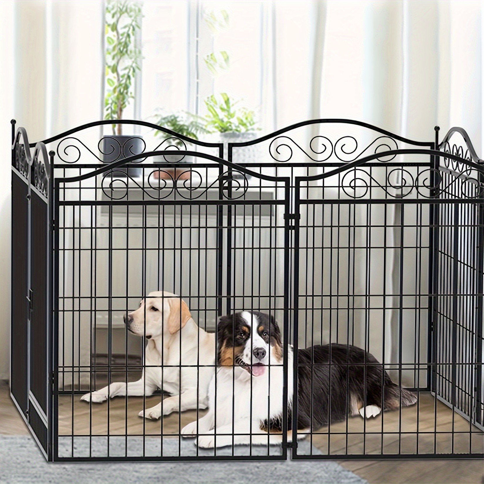 wisfor Heavy Duty Metal Dog Panel Pet Playpen Durable and Foldable Fence for Dogs