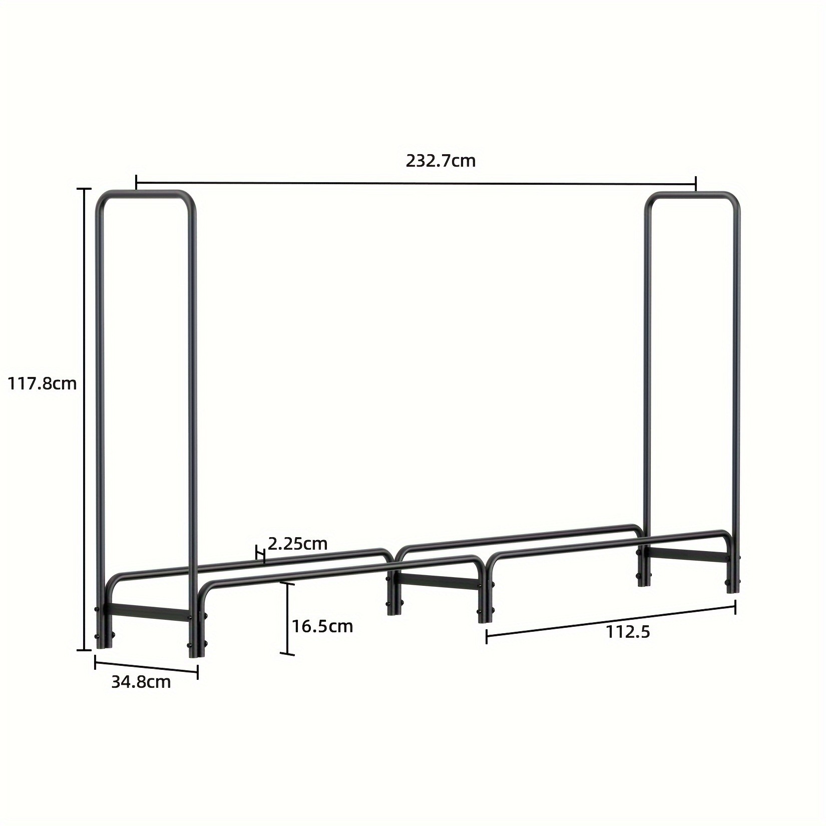 wisfor Metal Iron Firewood Rack  Heavy Duty Log Storage for Fireplace