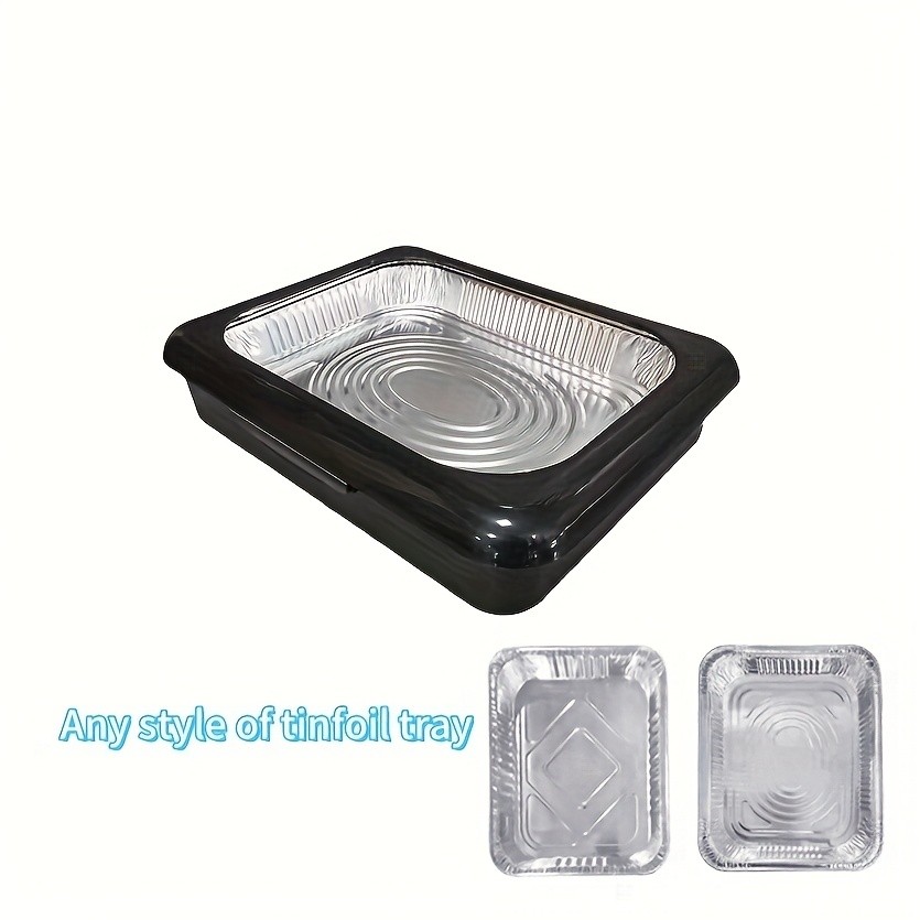 FARIDABIO 2-in-1 Aluminum Foil Tray with Heat Preservation  Stackable Serving Tray for Salads, BBQs, and More