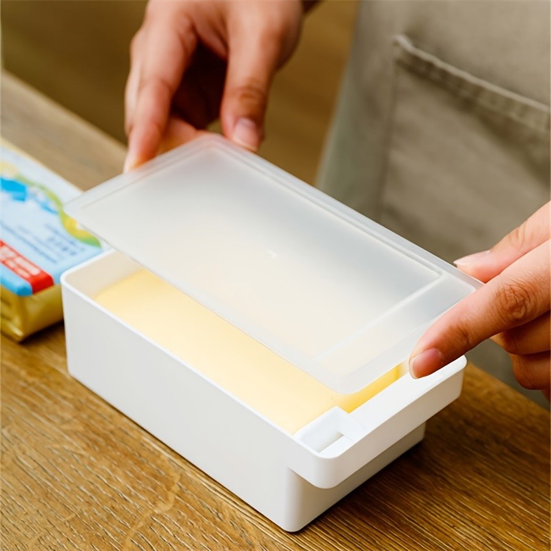 FARIDABIO Butter Crisper with Lid Refrigerator Storage Box for Butter and Cheese